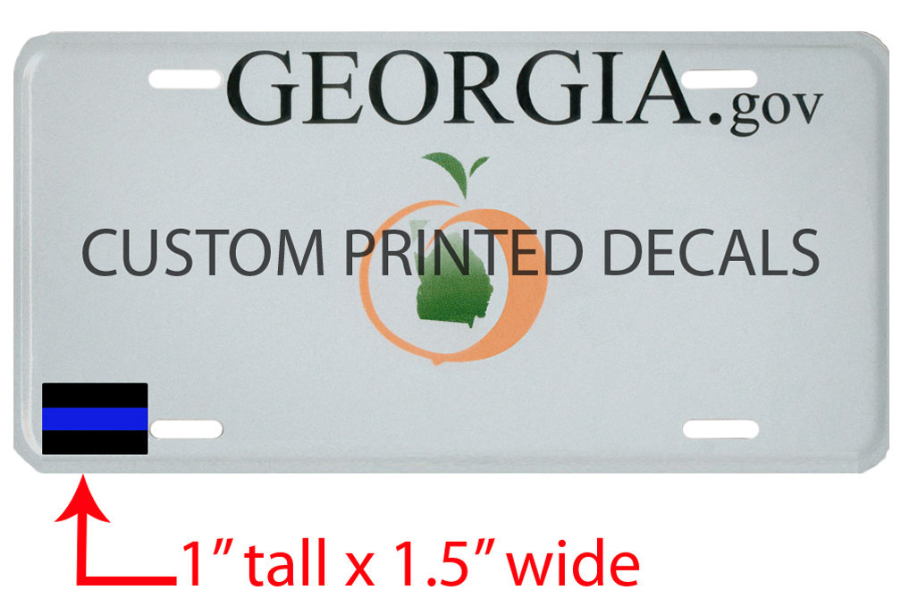 6 MINI 1 x 1.5″ Thin Blue Line Police Sticker Car Tag Vehicle Automotive Decal