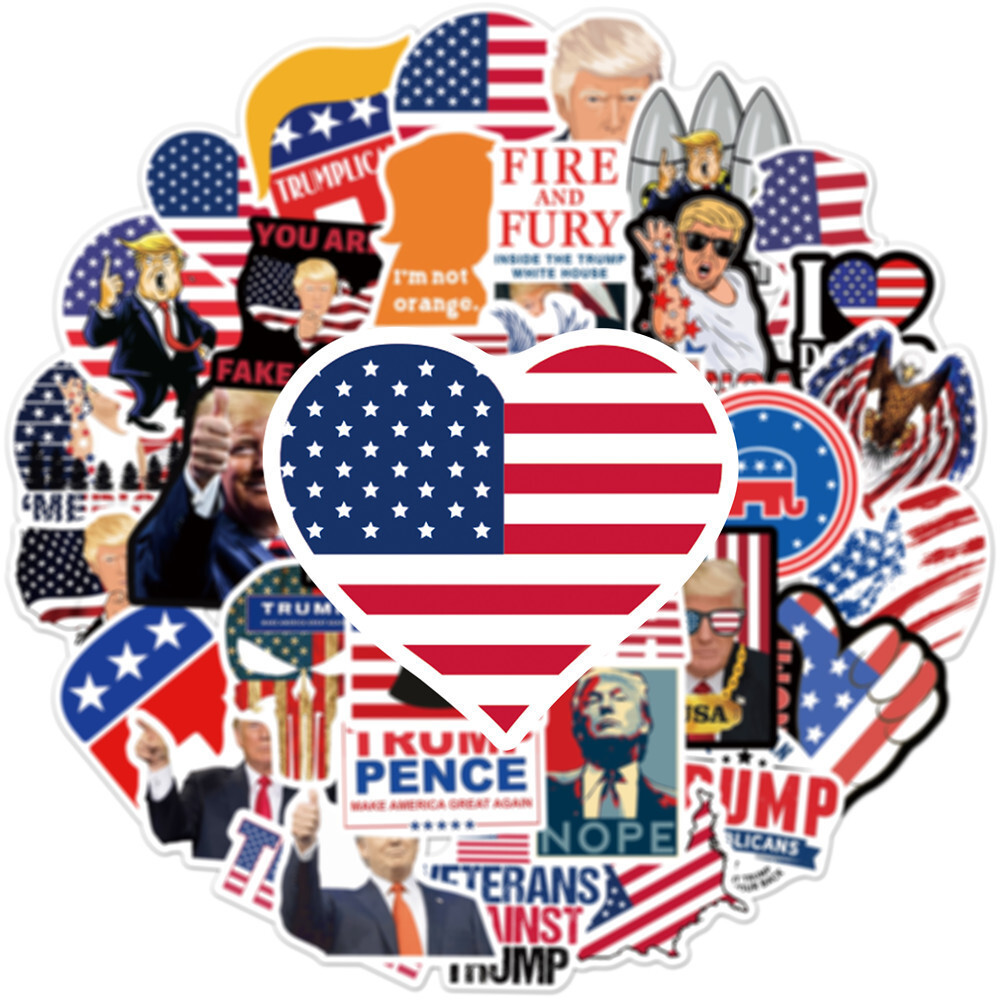 50 Pcs Donald Trump President Campaign Stickers Car Bumper/Republican Party