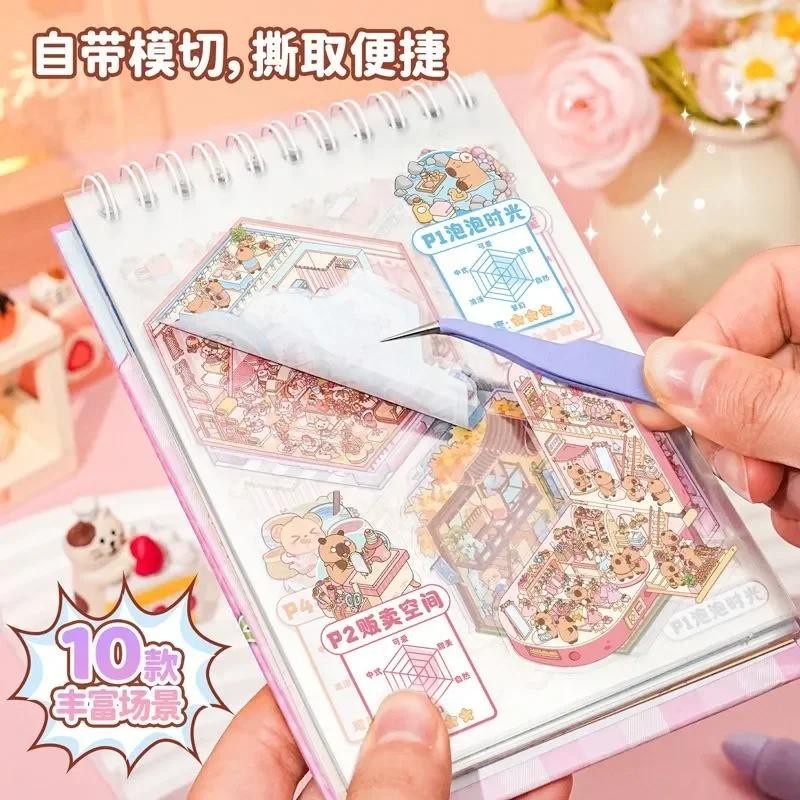 10pcs 2.5d Cabin Stickers – Layered Scenery Set for Diy Crafts & Festive Decor