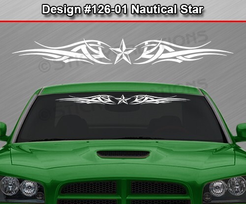 126-01 NAUTICAL STAR Windshield Decal Window Sticker Vinyl Graphic Tribal Star