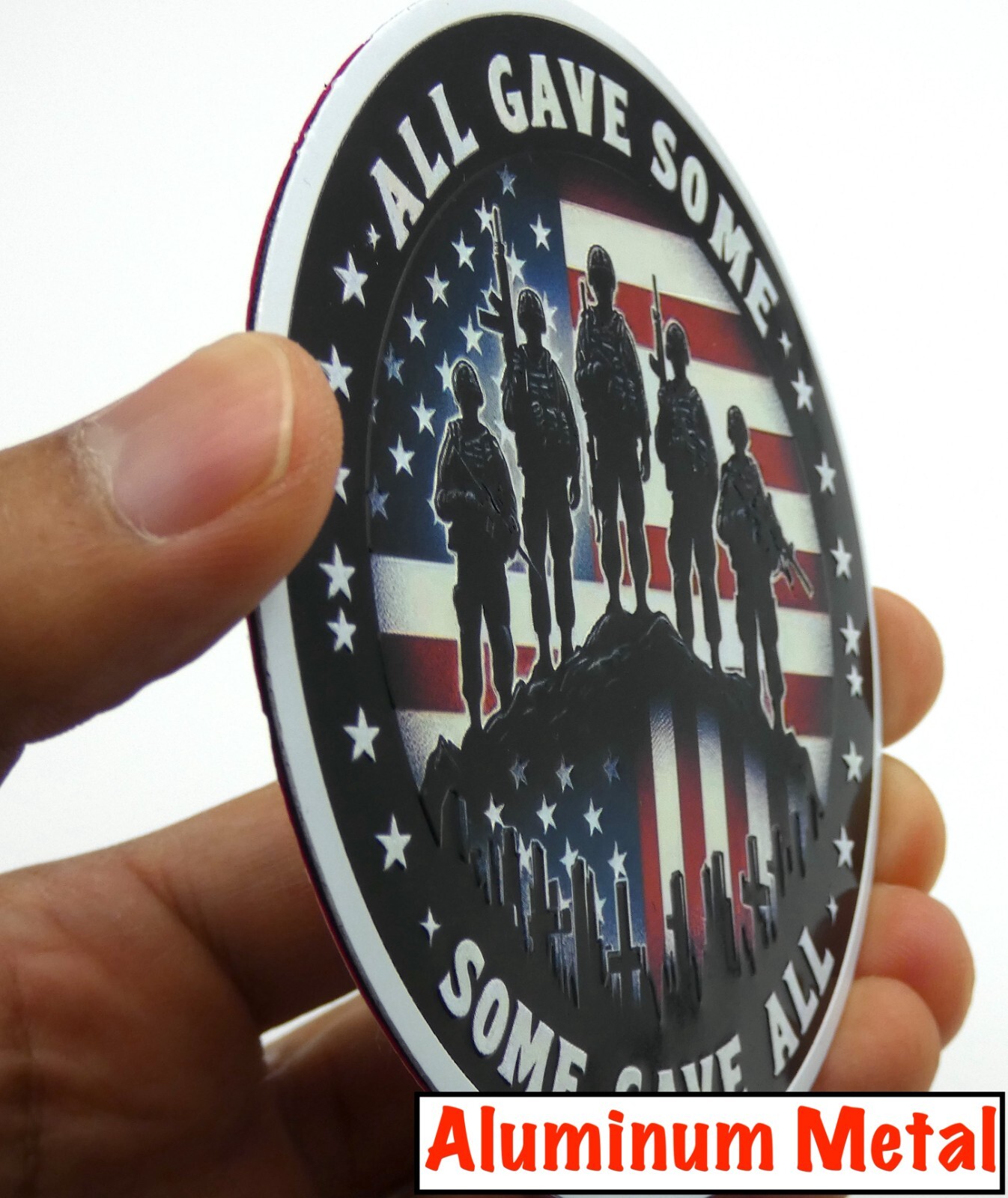 ALUMINUM VETERAN Stickers US Army Military Decals Motorcycle, Car Emblem 3.5″
