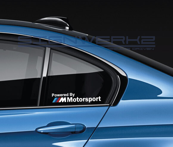 Powered By M Motorsport Decal Sticker logo M power M3 M5 Z4 Multi Color Pair
