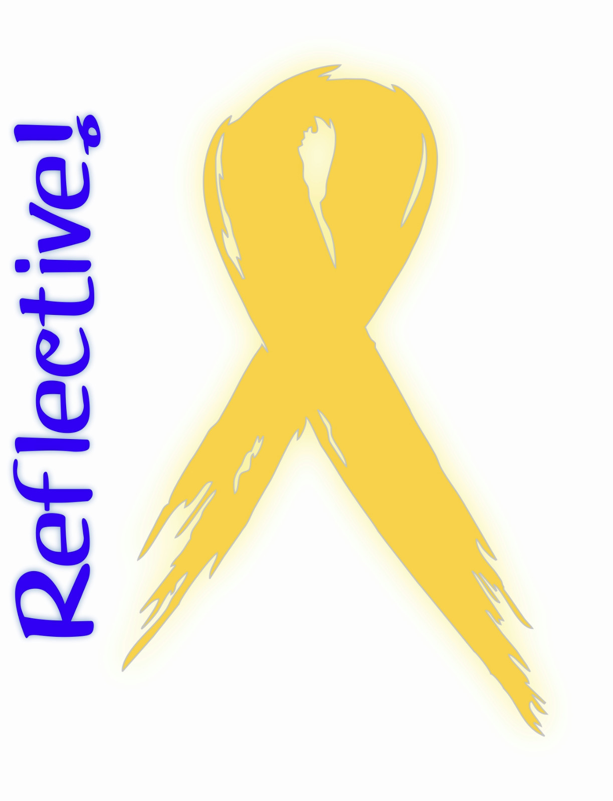 REFLECTIVE Childhood Cancer Awareness Yellow-Gold Ribbon Window Sticker Decal