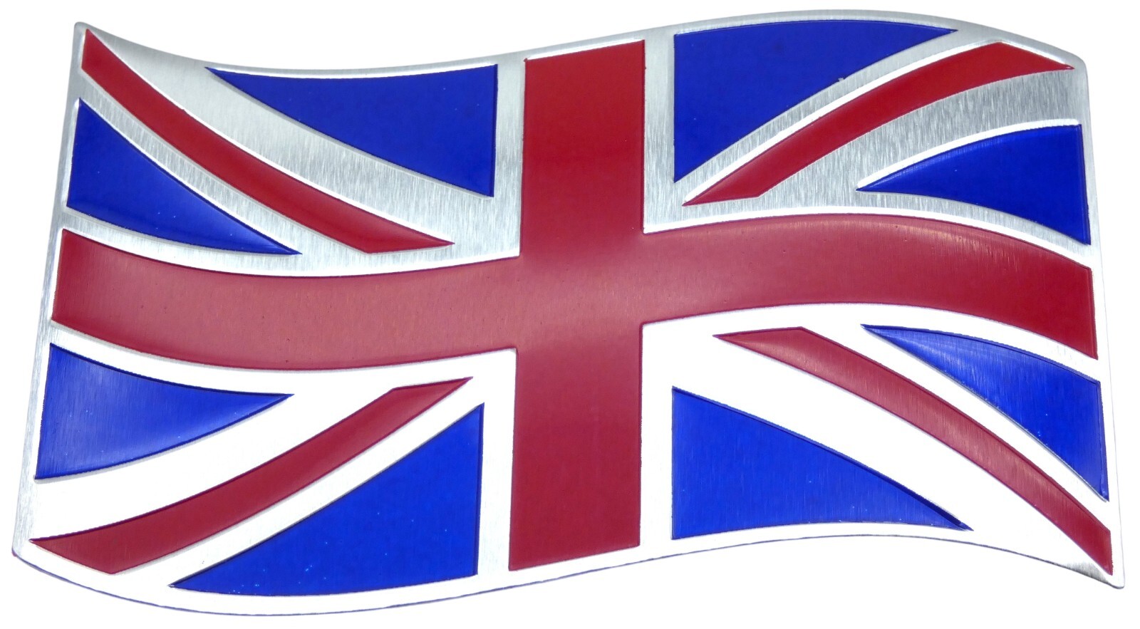 ALUMINUM United Kingdom Flag Wavy Car Sticker Decal Emblem England 3.12″ x 1.75″