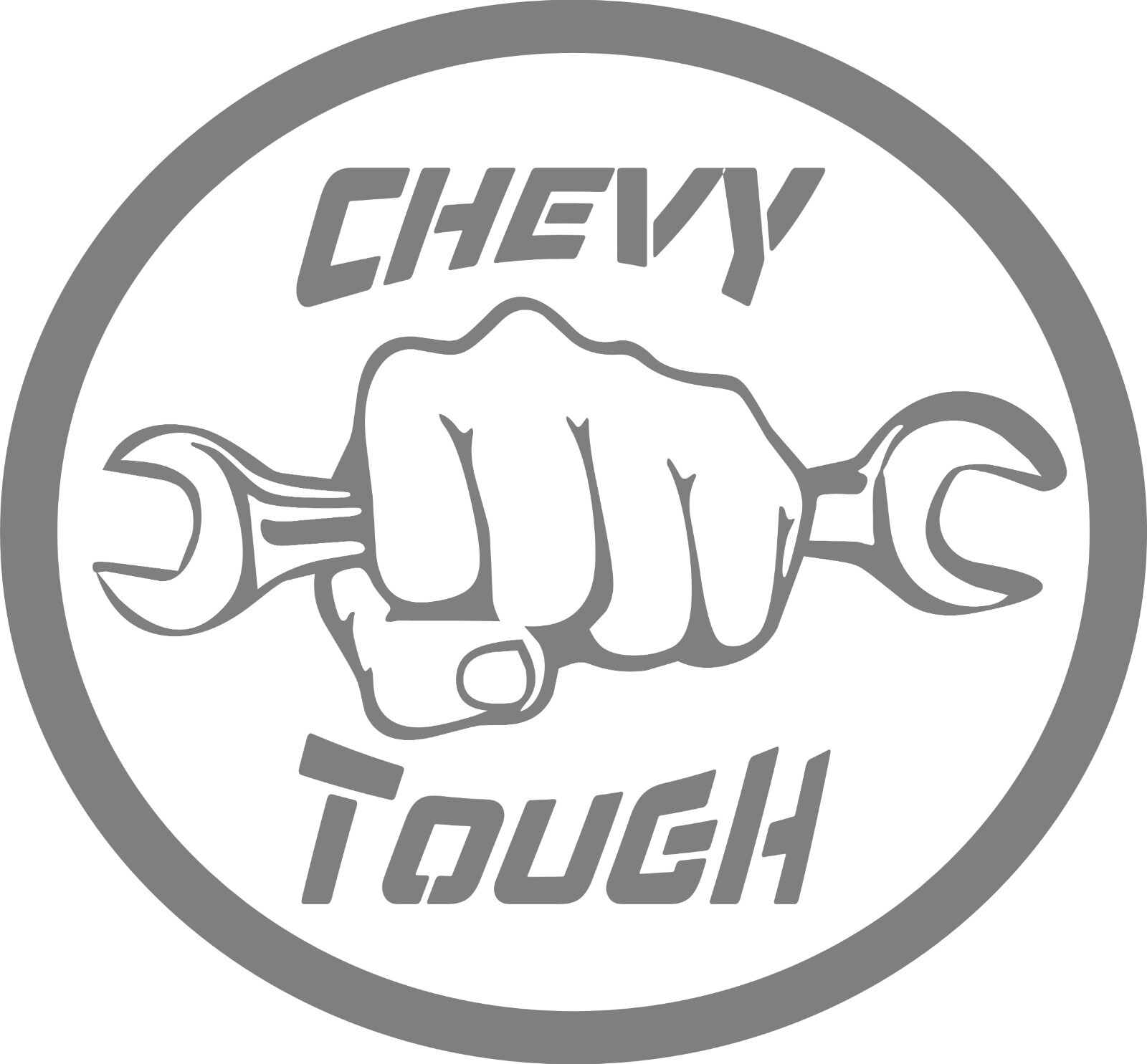 CHEVY TOUGH DECAL- 5″w x 3.6″h In your choice of color