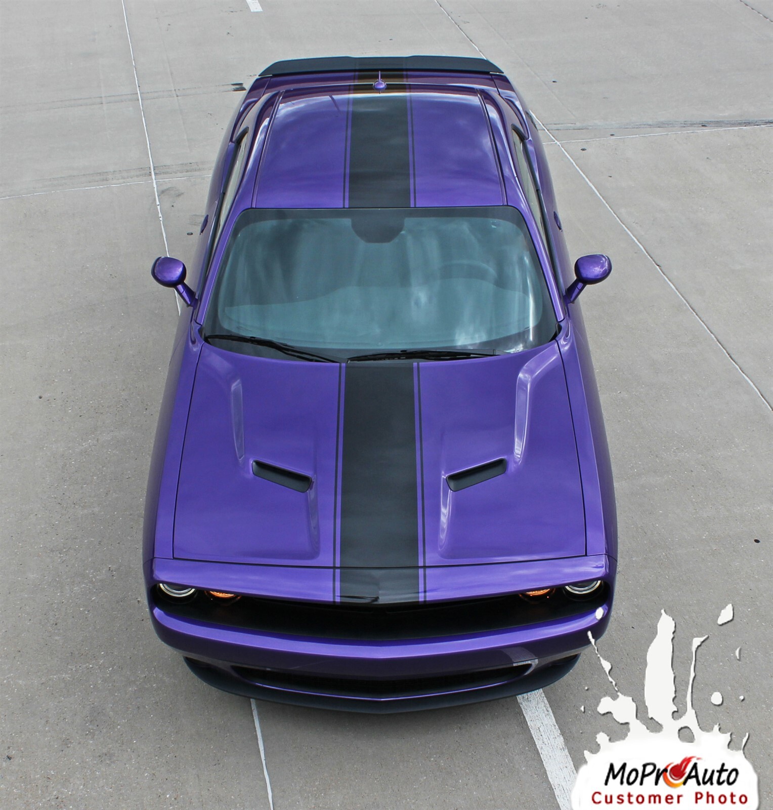 Challenger 2015-19 Center Rallye Racing Stripes Hood REDLINE Decal Vinyl Graphic