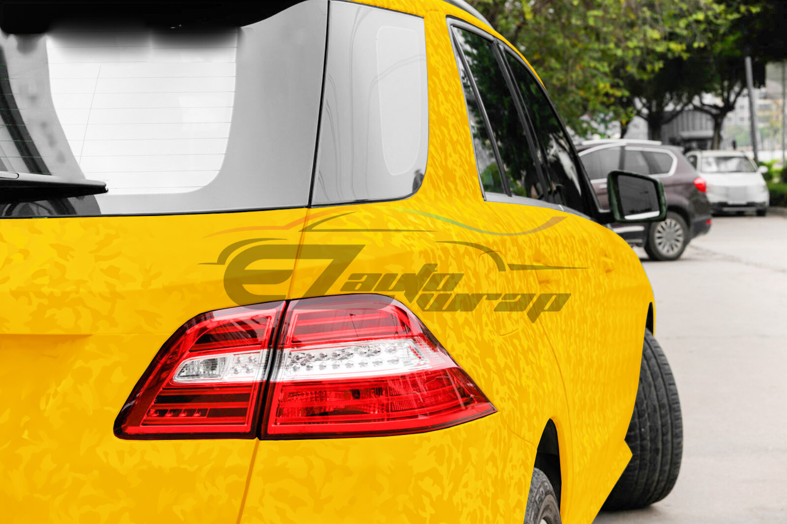 Camouflage Shadow Yellow Camo Pattern Car Vinyl Wrap Decal Sticker Sheet Film