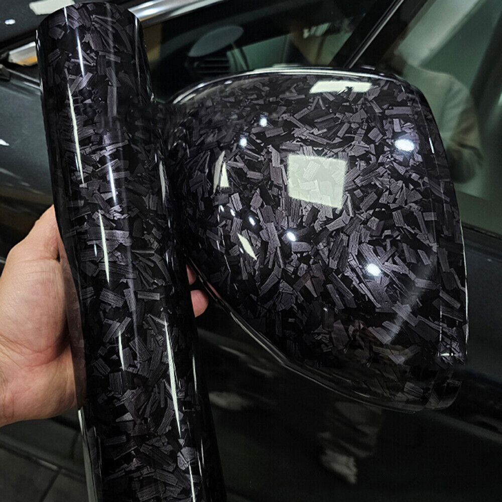 20x152cm Gloss Forged Carbon Fiber Car Vinyl Wrap Air Release Sticker Film Trims