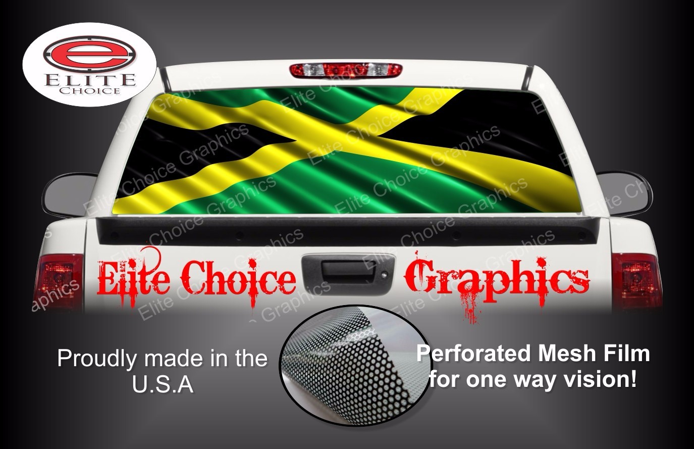 Jamaican Flag Rear Window Graphic Decal Sticker Truck Van Car SUV