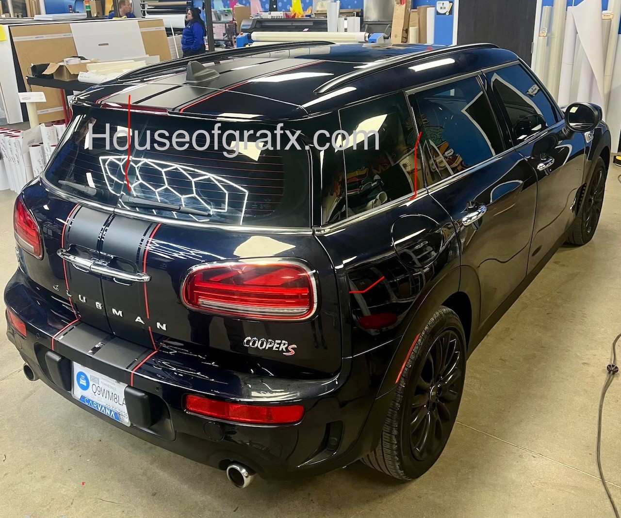 2 color Rally stripes fit any year Mini Cooper Clubman with sunroof