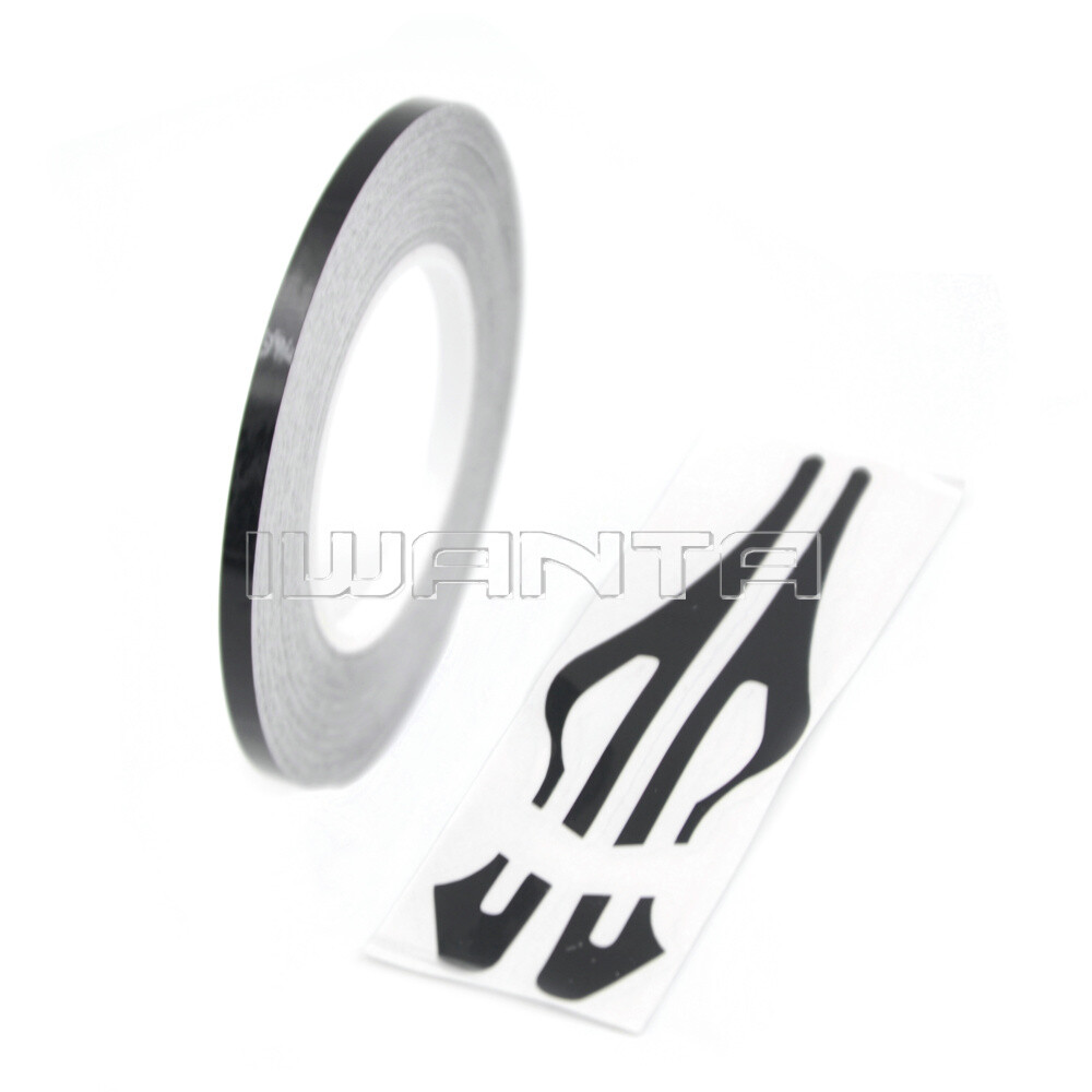 1/8″ 3mm Black & Matte Black Pinstriping Pin Stripe DIY Line Vinyl Decal Sticker