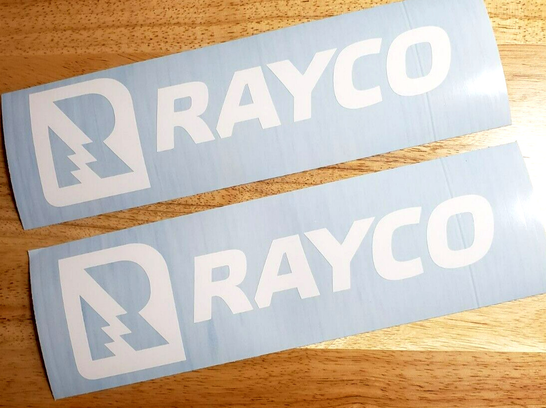 RAYCO Decals Stickers Gloss WHITE 8″ (2) FAST USA
