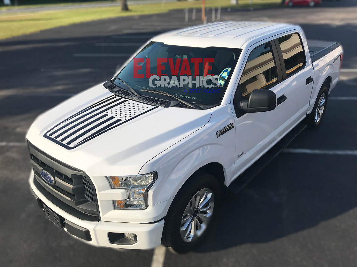 15-20 For Ford F-150 Center Hood Stripes 3M Graphics Vinyl Stickers Truck Decals