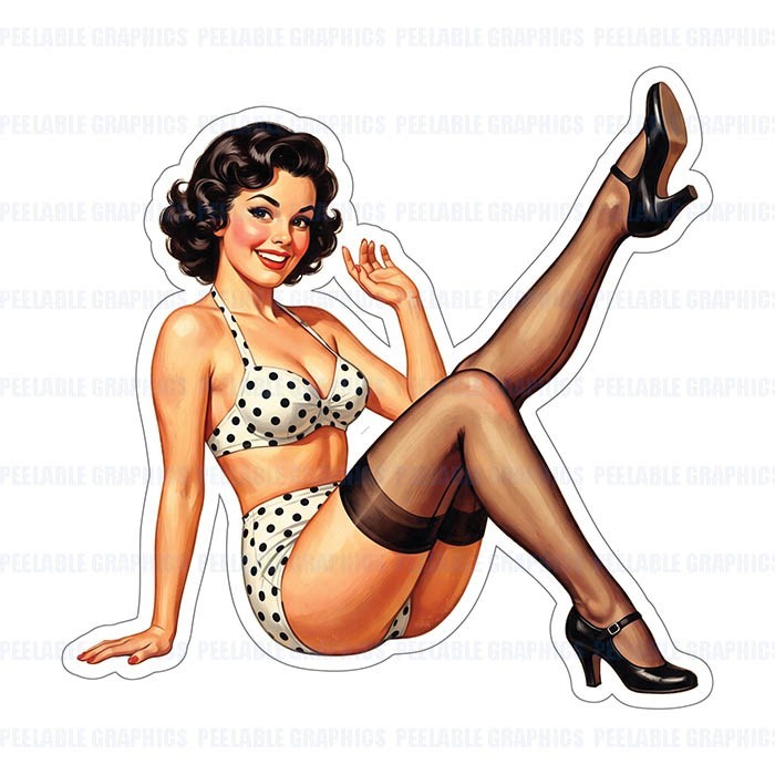 Vintage Pin Up Pinup Girl Vinyl Decal Sticker M