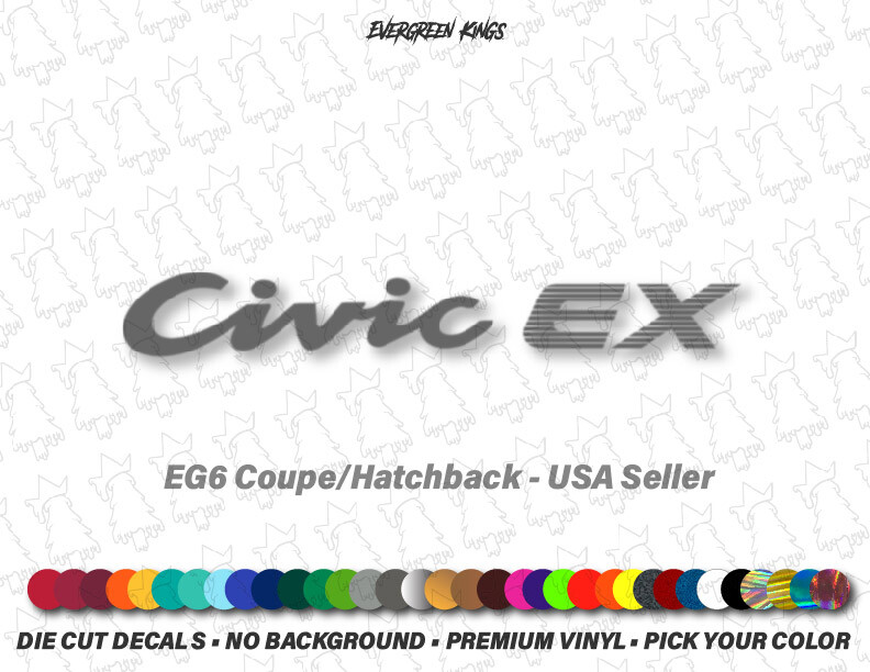 Civic EX Rear Hatch Trunk Emblem Decal for 92-95 Honda Civic EF EG EK Sticker