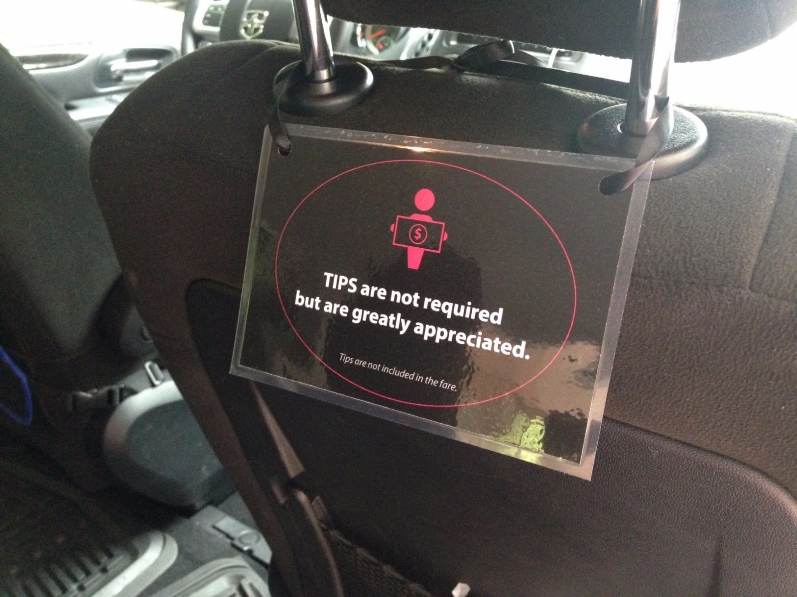 3 x Headrest Tips Sign Rating Car Display Cards