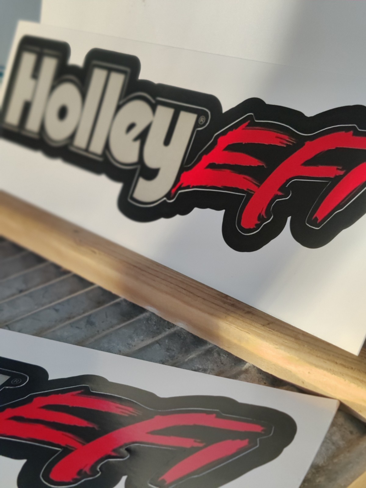 Lot of 2 EFI HOLLEY Decals Stickers NHRA ManCave ToolBox. Vintage Decals