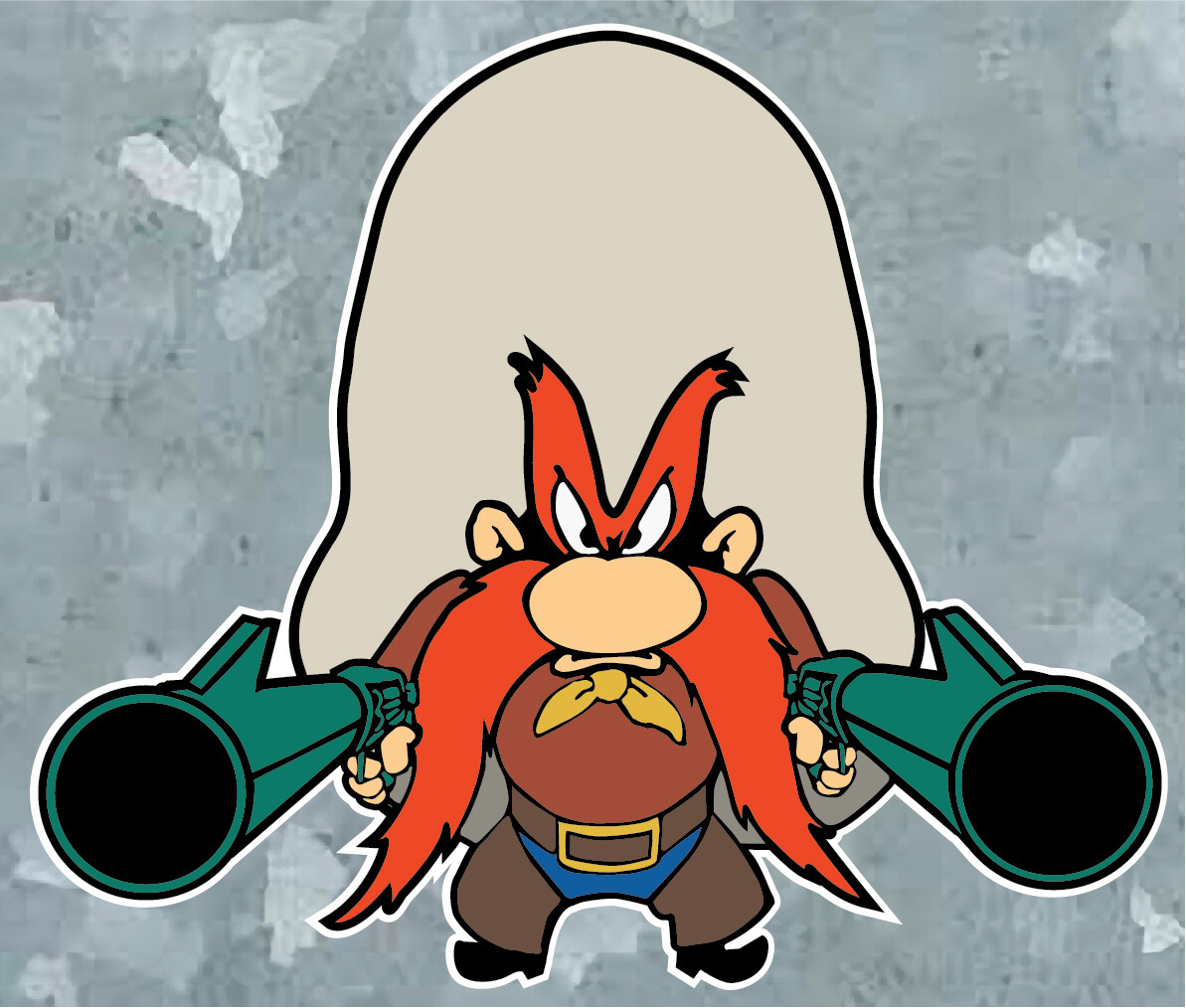 Yosemite Sam Gun Kids Cartoon Vinyl Sticker Car Truck Window Decal Laptop