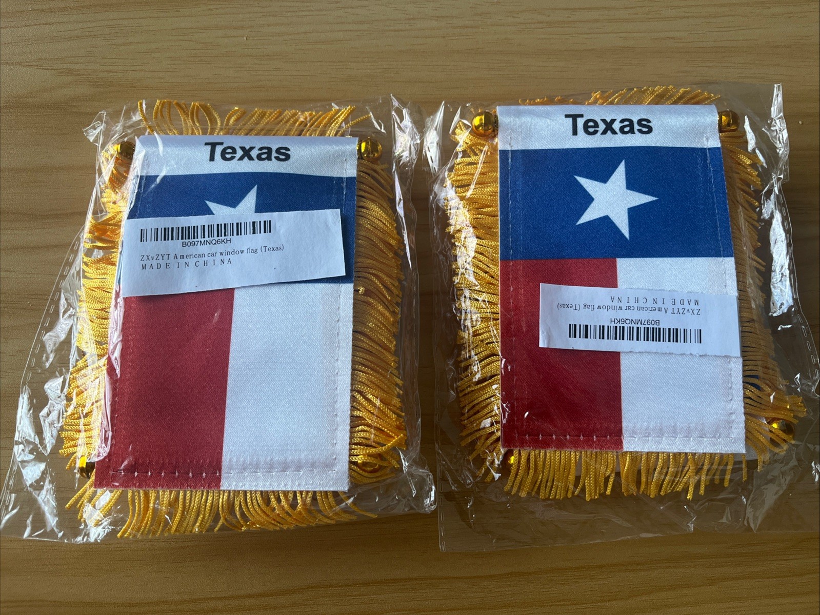 2 Texas MINI BANNER FLAG GREAT FOR CAR & HOME WINDOW MIRROR 2 SIDES