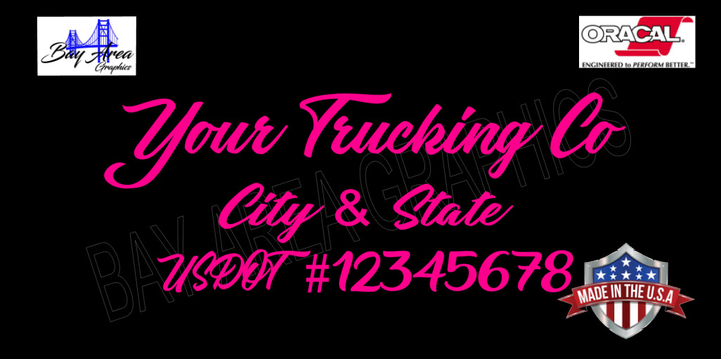 Set of 2 Truck Door Decals Custom USDOT Company Name City State