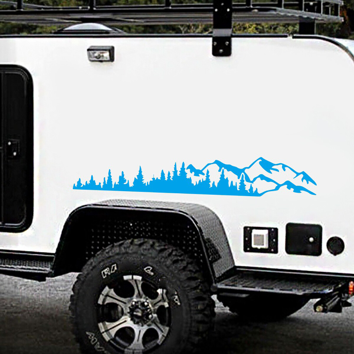 For Camper RV Trailer Truck Car Body Forest Mountain Graphic Stickers Decal