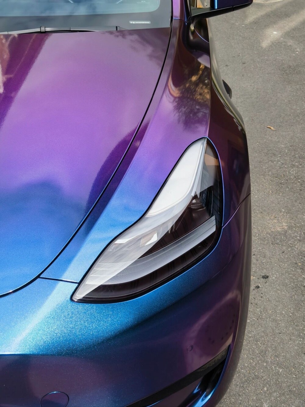 108″ x 60″ Gloss Metallic Chameleon Purple Blue Vinyl Film Wrap Air Bubble Free
