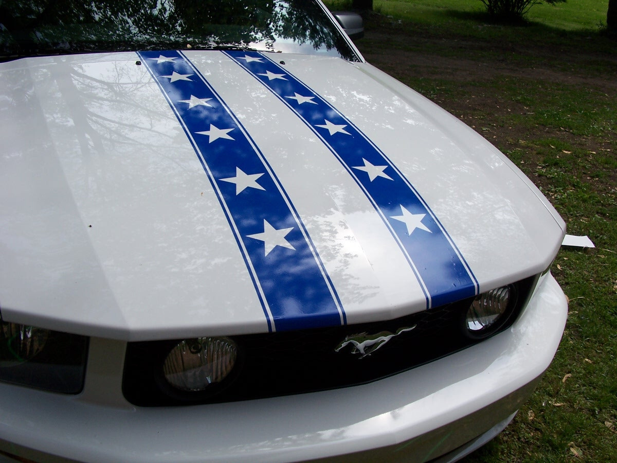 UNIVERSAL 6″ Star Hood Rally Stripe Graphics Stripes FIT All Car Truck SUV