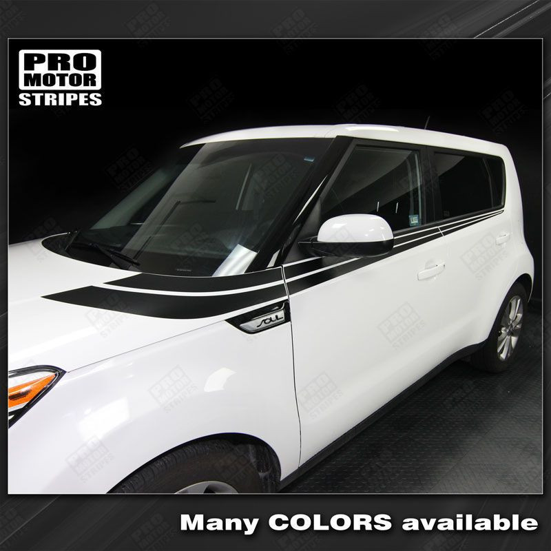 For KIA SOUL Side Accent Double Stripes Decal 2012 2013 2014 2015 2016 2017 2018