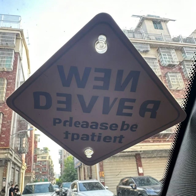Easy To Use Car Window Sticker New Driver Warning Sign Suction Cup Decals