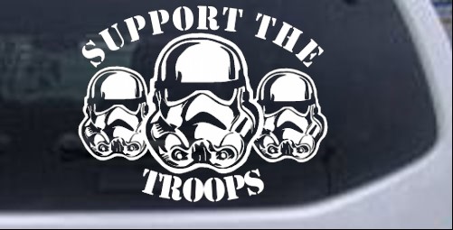 Star Wars Support The Storm Troopers Car or Truck Window Laptop Decal Sticker