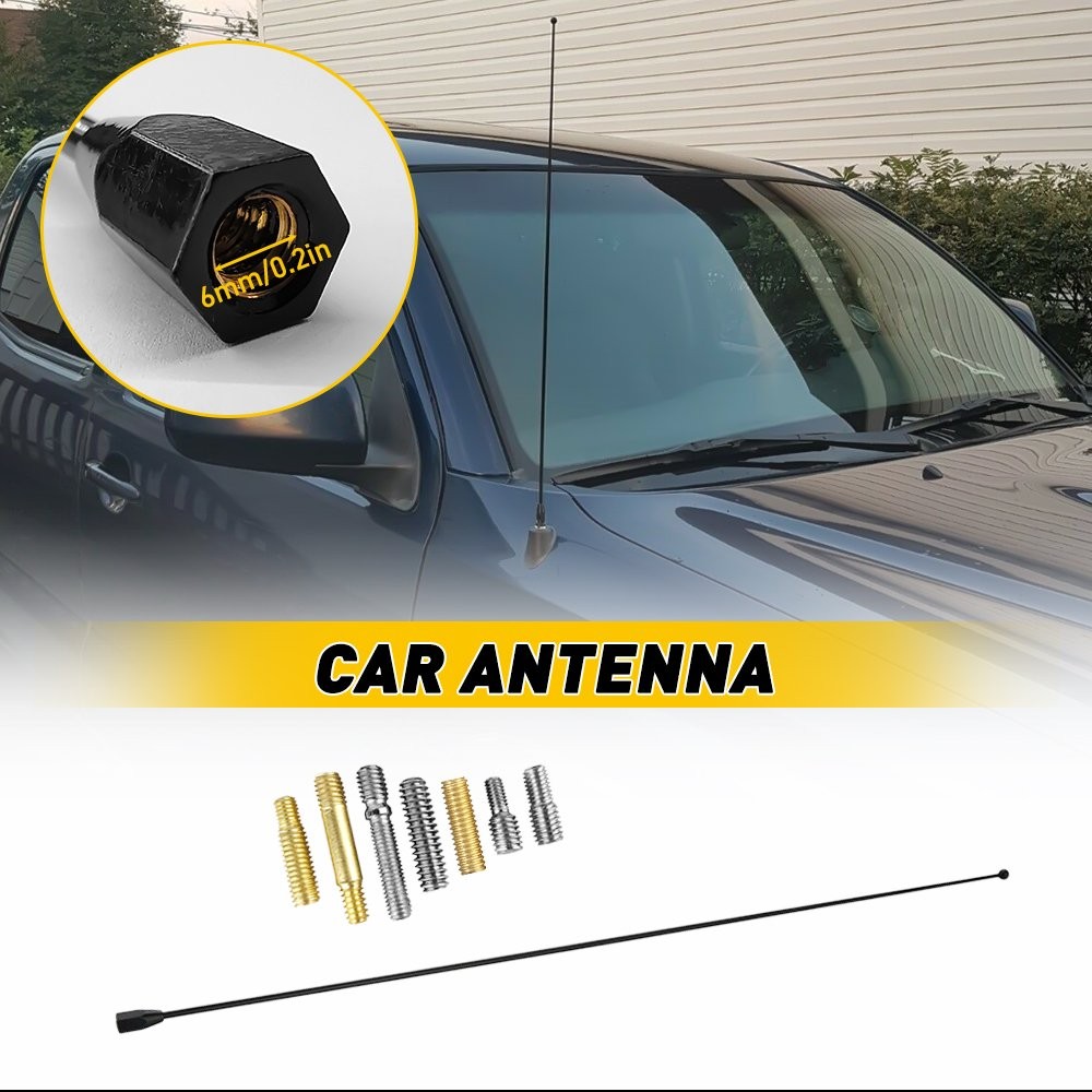 21″ Antenna Mast Black Power Radio AM/FM Universal Car Antenna Black Scre M