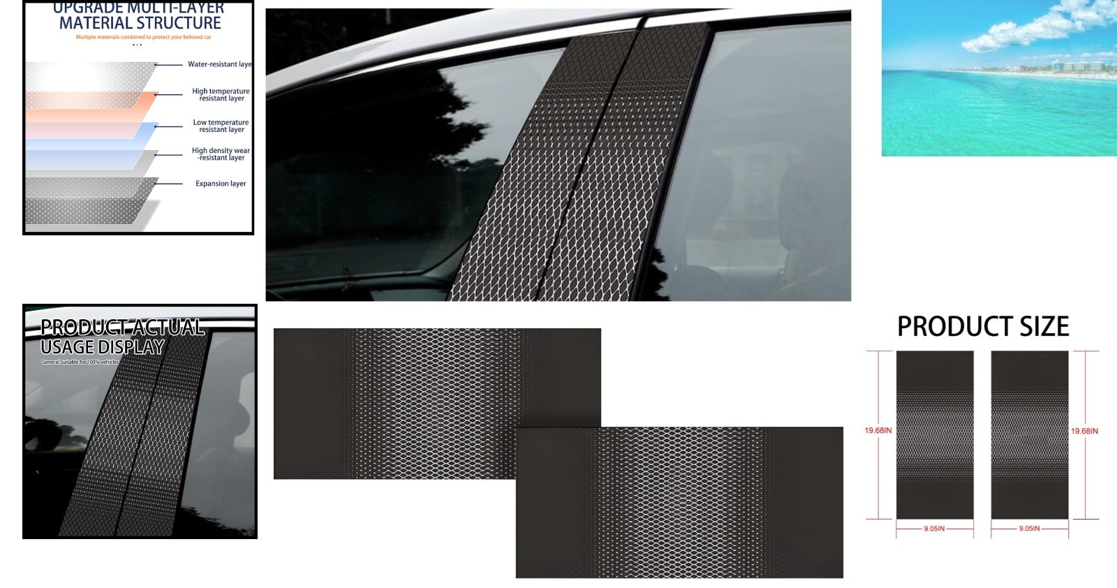Universal Fit Carbon Fiber Vehicle B-Pillar Decals – Scratch Cover & Style
