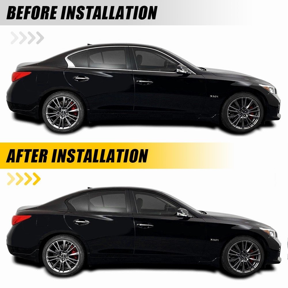 10-100X Outer Door Window Panel Cover Trim Vinyl Black for Infiniti Q50 2014-24