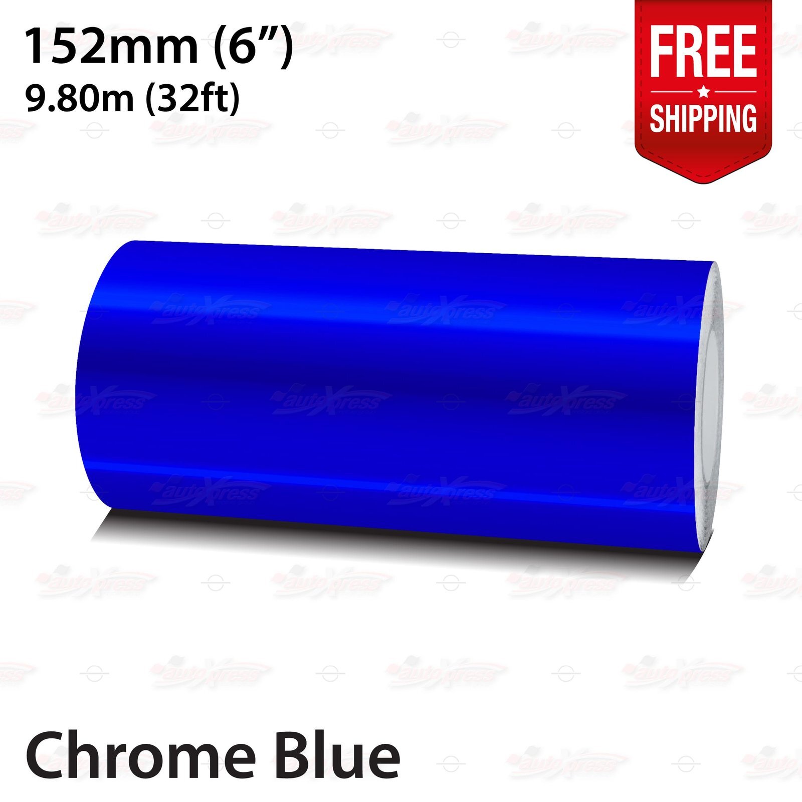 CHROME BLUE 6″ 152mm Roll PIN STRIPE Car Striping Line TAPE Decal Vinyl Sticker