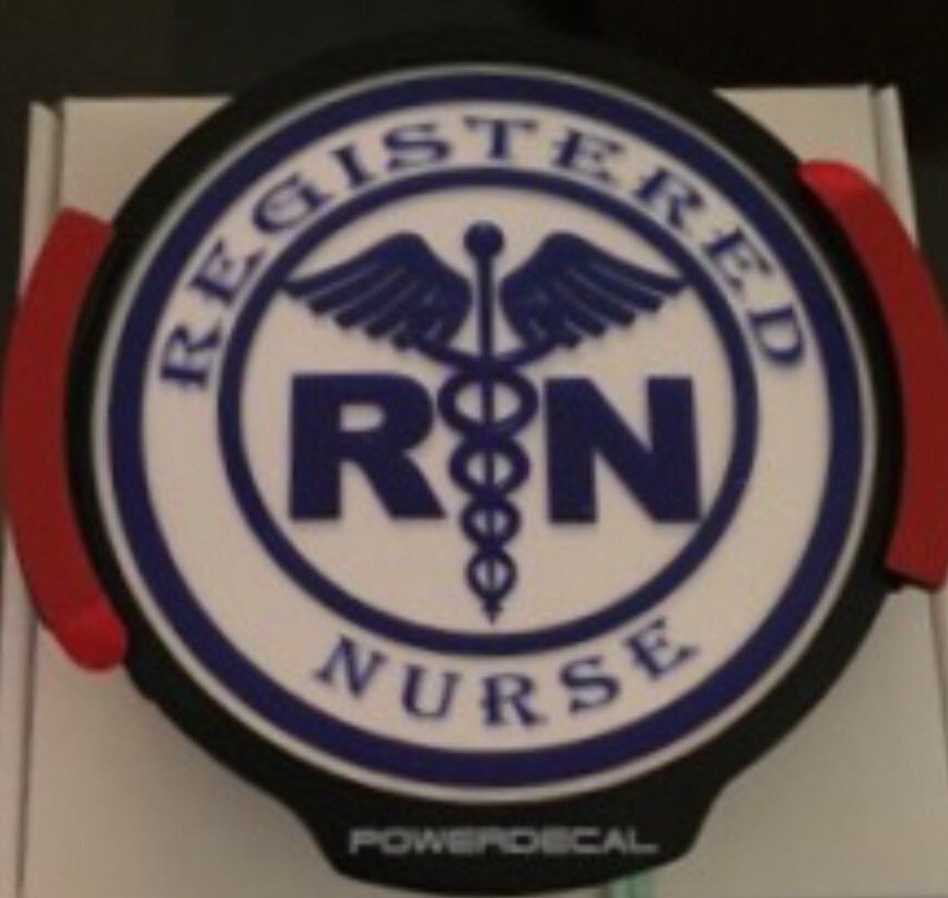 Registered Nurse Light Up Decal Powerdecal Backlit LED Motion Sensing Auto Decal