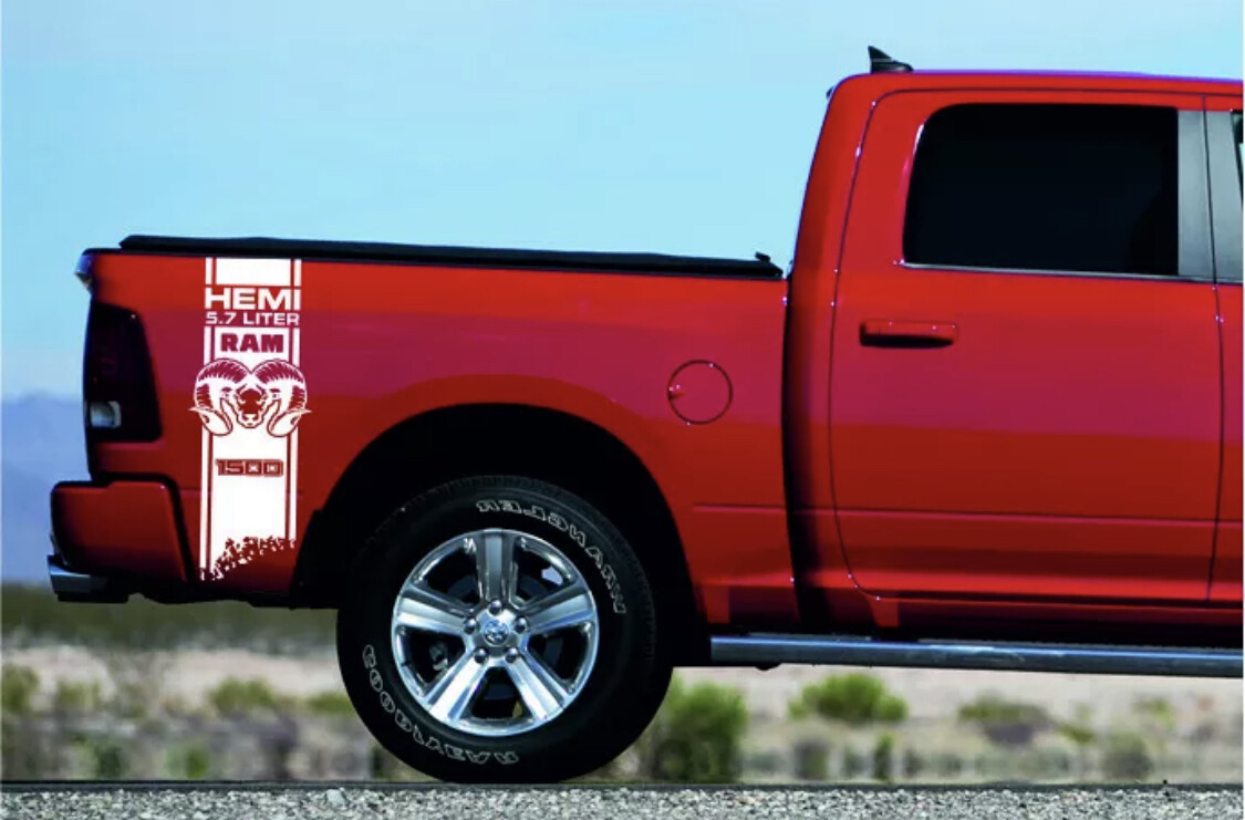 2pcs Decal side Stripes graphics vinyl sticker fit Compatible truck bed