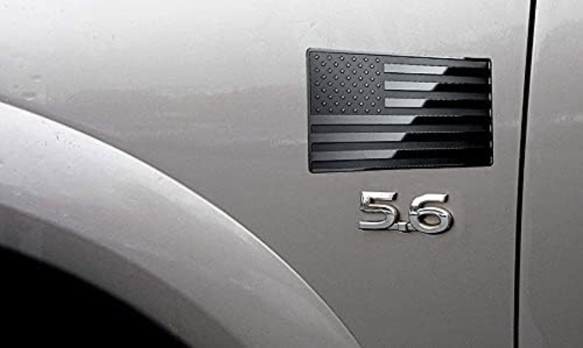 Universal Fit Black USA Flag Car Emblem – Durable 5″x3″ Stainless Steel Design
