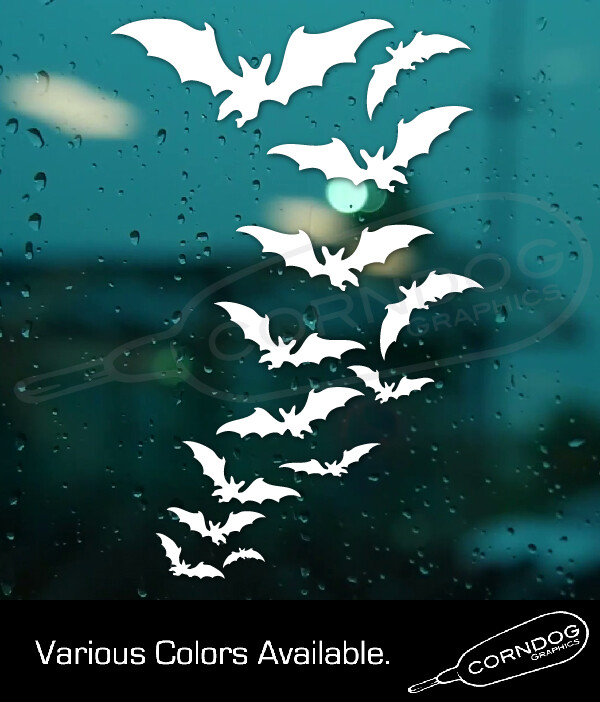 Bats VINYL STICKER DECAL GOTH HALLOWEEN ADAMS SCARY SPOOKY VAMPIRE HORROR BOO