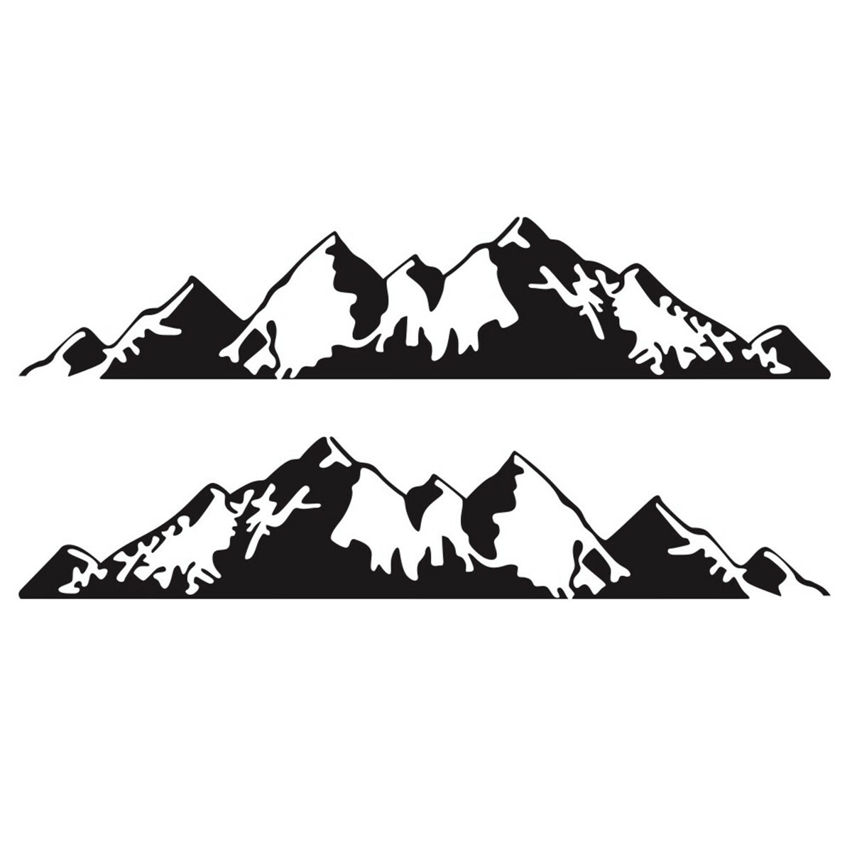 Car Racing Side Door Long Stripe Stickers Mountain Graphic Vinyl Decal 190x38cm
