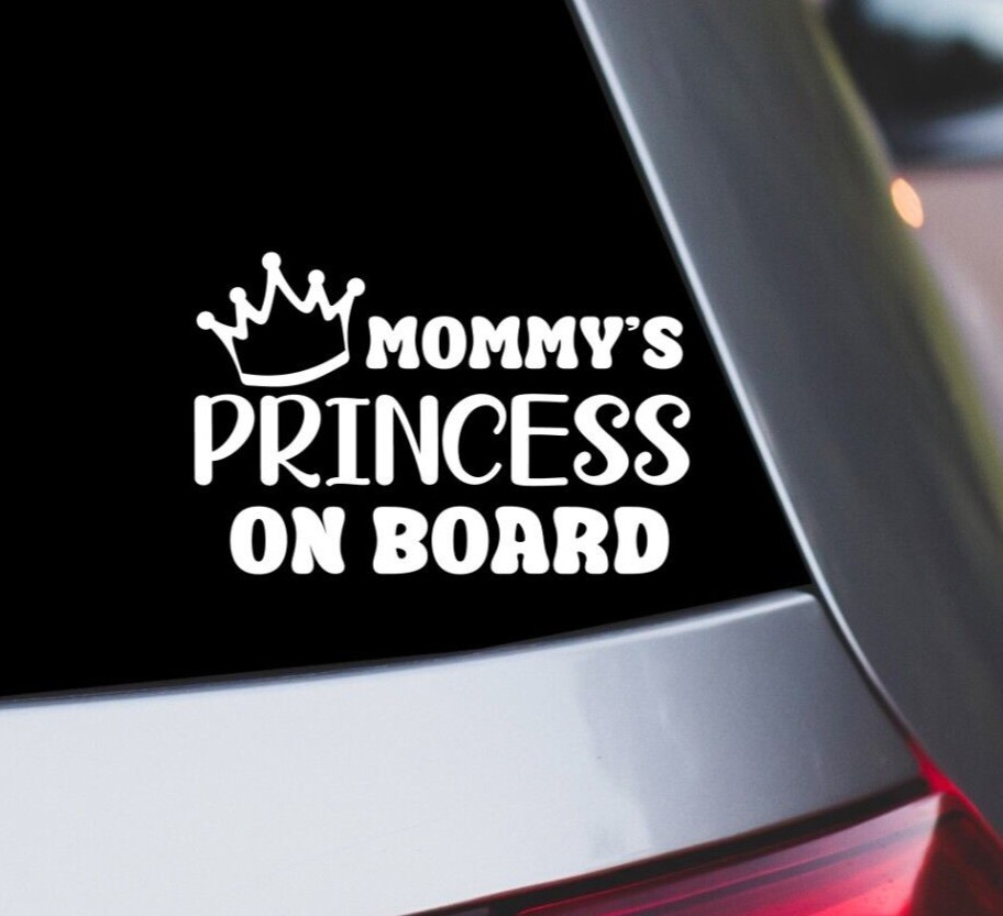 Baby on Board Car Safety decal Princess Sticker Window Viny decal Free Shipping!
