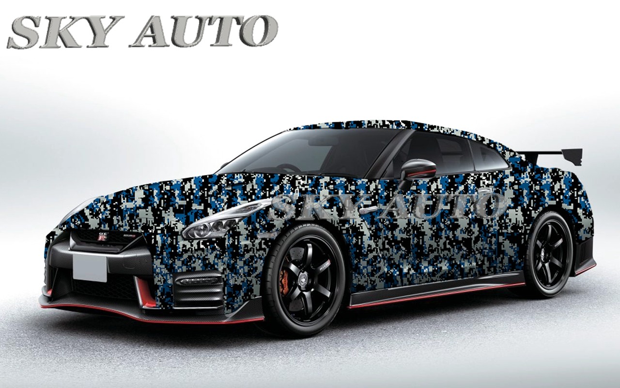 ( 1FT x 5FT ) DIGITAL BLUE Camouflage Vinyl Car Wrap Film Sheet