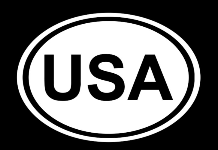 USA United States Country Code Oval Motorsports Vinyl Decal Sticker Window Euro