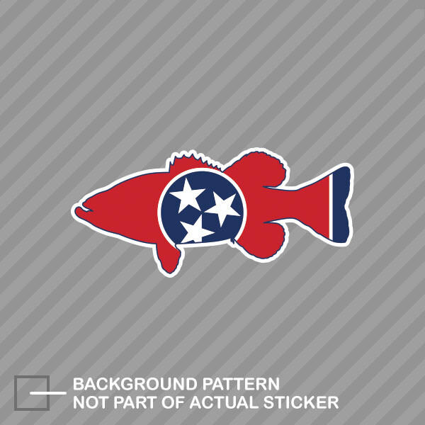 Tennessee State Flag Bass Sticker Decal Vinyl largemouth sport fishing fish TN