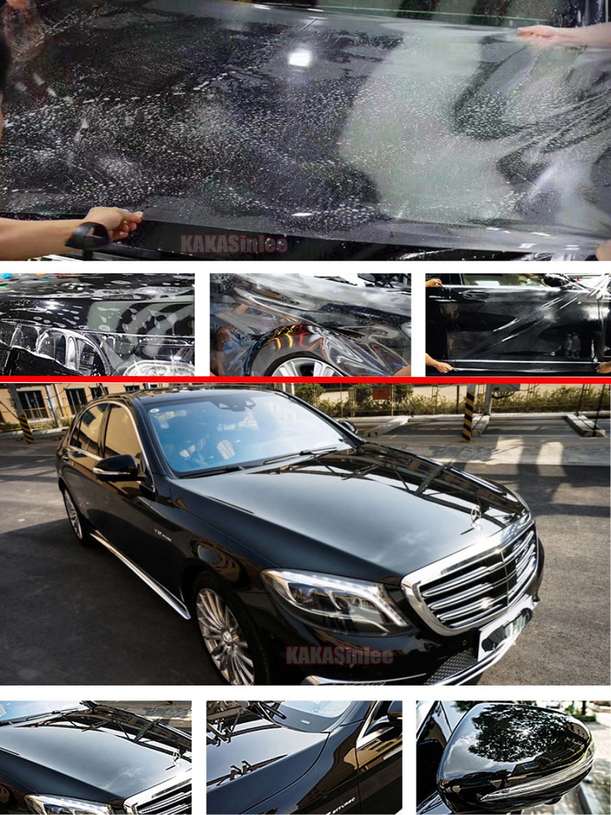 4inch Wide Flat Clear Protective Film Car Hood Vinyl Wrap Strip Decal Sticker AX