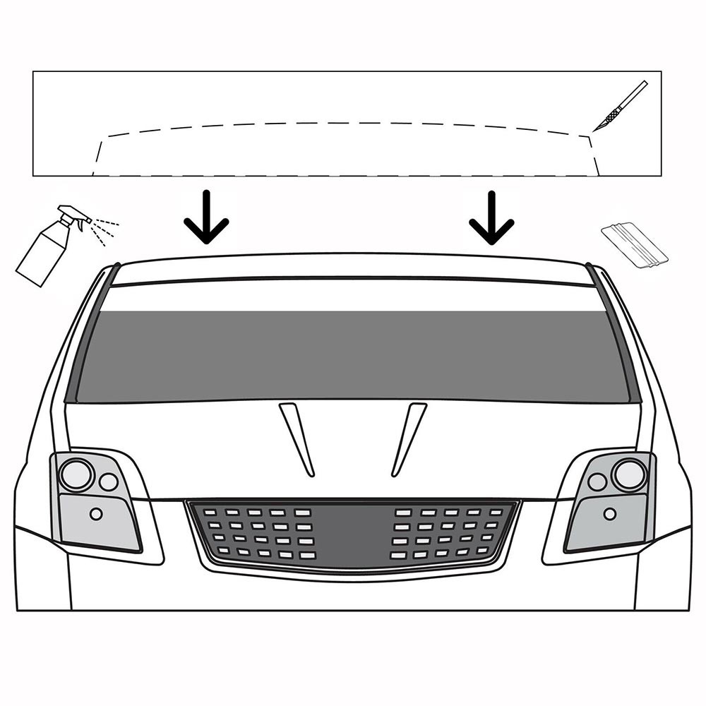 Car Visor Sun Strip Film Tint Windshield Front UV Shade Banner Black Accessories
