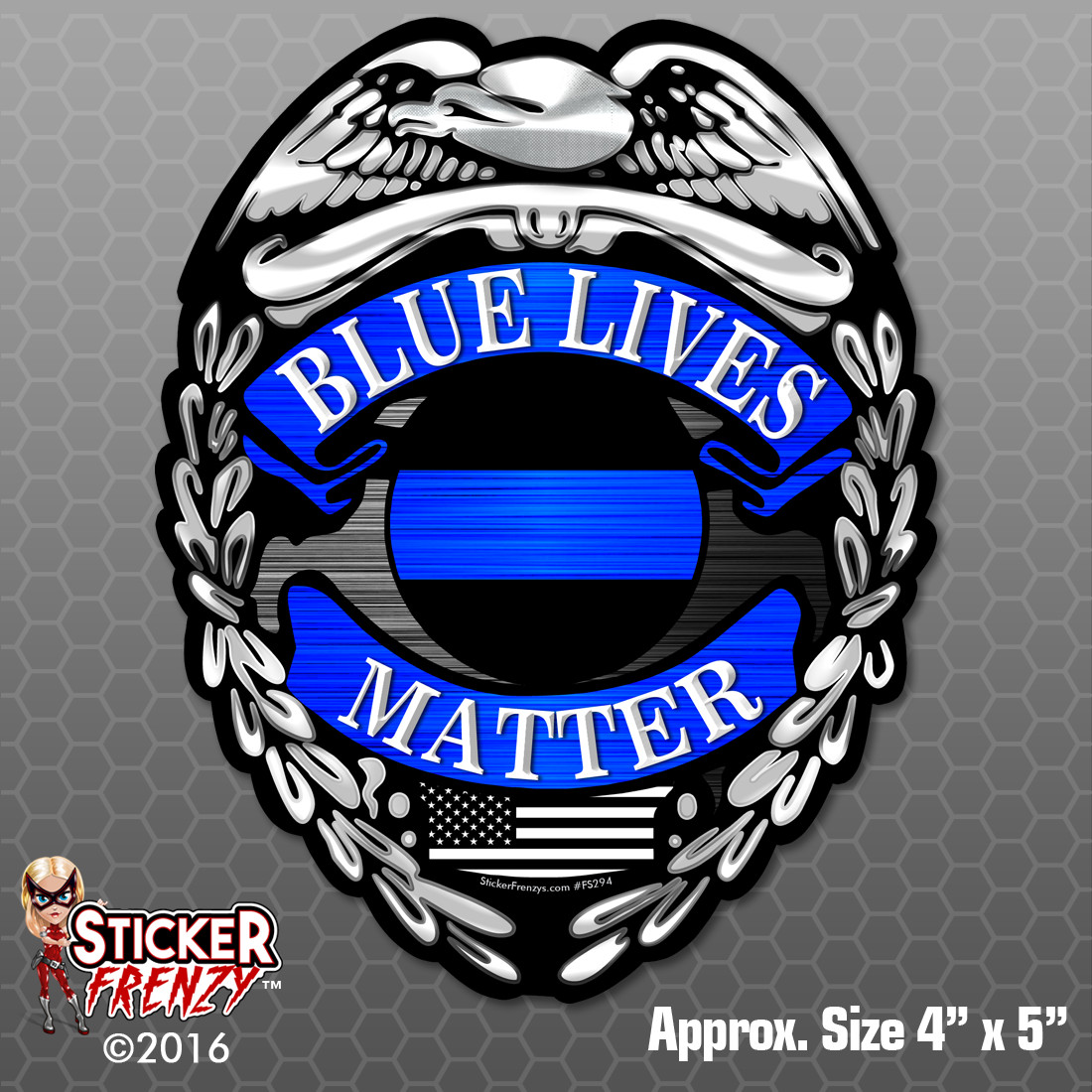 Police Badge Blue Live Matter Sticker – Car Truck Window Vinyl Decal USA FS294