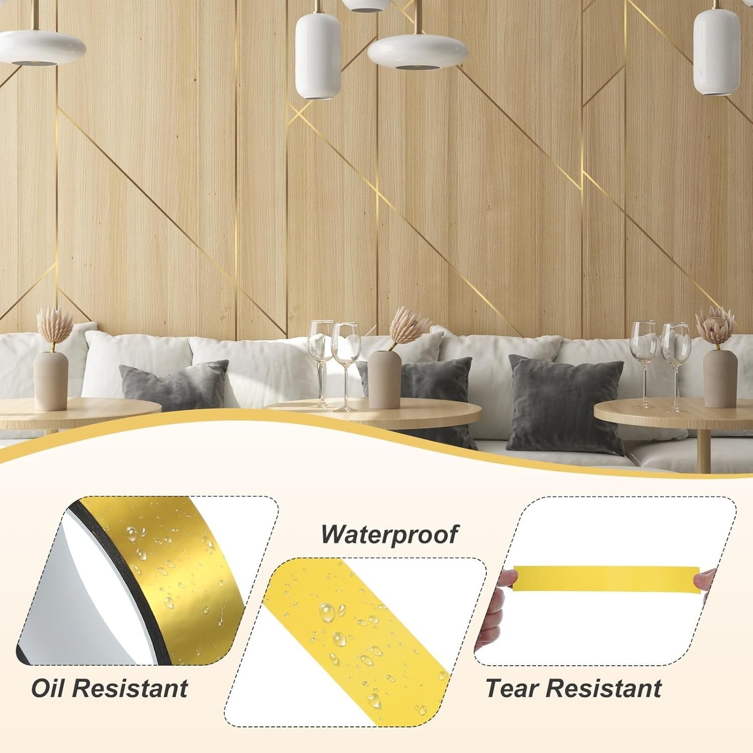 PATIKIL Metalized Polyester Film Tape 13/16 in x 55 Yard, Matte Gold