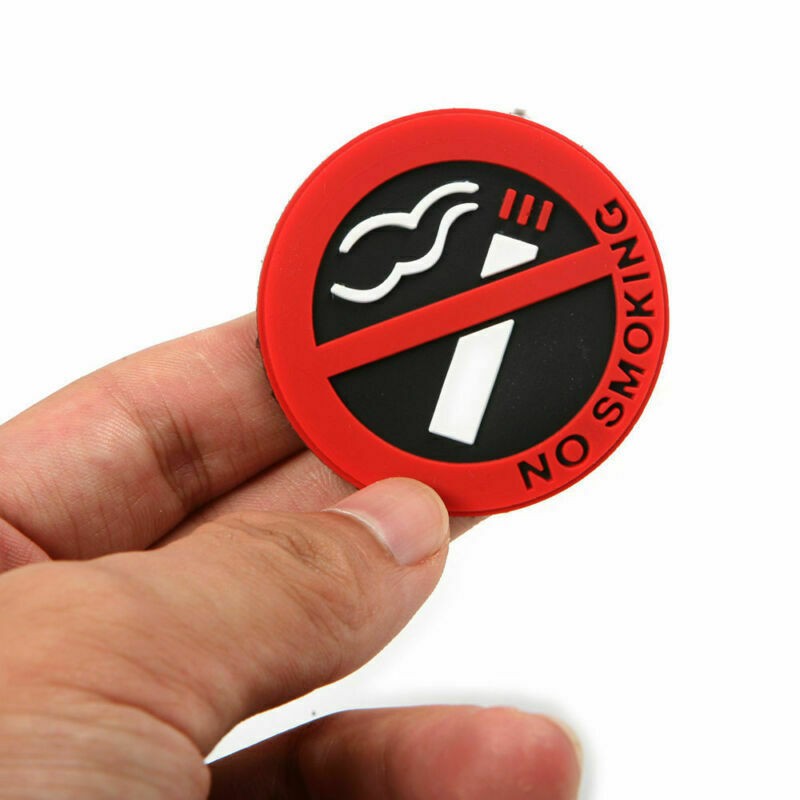 5cm 5/10Pcs Mini NO SMOKING Sign Warning Logo Rubber Stickers Car Taxi Decor