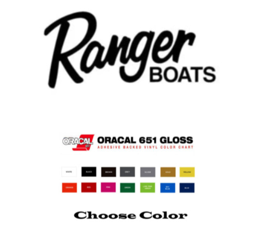 Ranger Boats Professional Grade Vinyl Decal Choose Size & Color