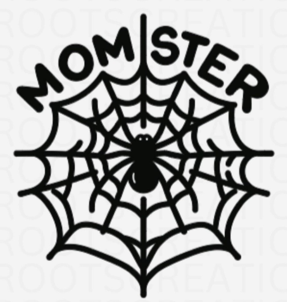 “mom”ster White Vinyl Decal Sticker